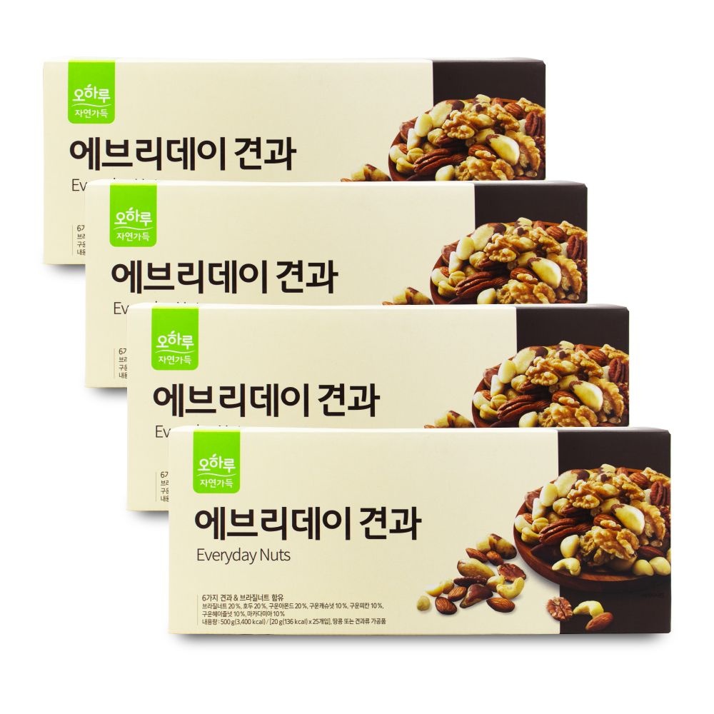 오하루 자연가득 에브리데이 견과 20g x 25개입 X 4박스 I