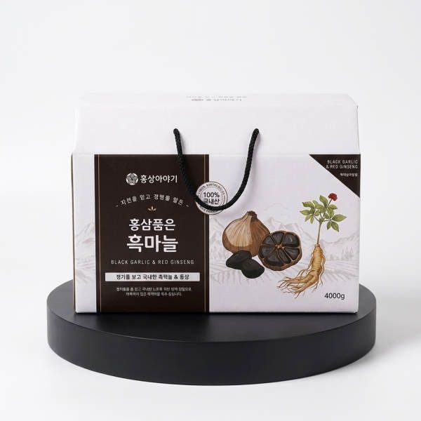 홍삼이야기 홍삼 품은 흑마늘즙 80ml 30포 숙성흑마늘 홍삼배합 20년가족기업 흑마늘액부모님선물건강세트 627537