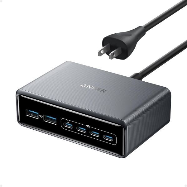 Anker 앤커 Prime 충전기 200W 6포트 GaN 충전 스테이션 USB C PD 고속 데스크탑 아이폰호환 Samsung MacBook Dell 델 등과 호환 