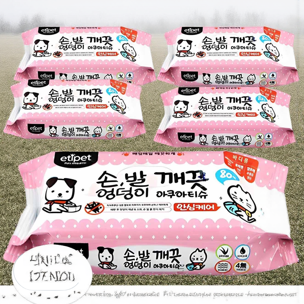 [오늘출발] 에티펫 물티슈 반려동물 손발엉덩이 깨끗 아쿠아티슈 80개입 20개
