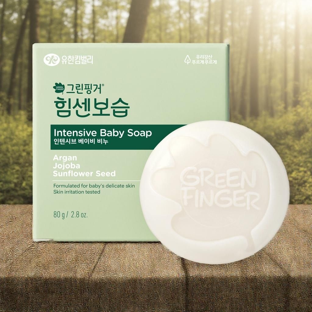 그린핑거 비누케이스 휴대용비누 힘센 보습 인텐시브 베이비 비누 80g 1개