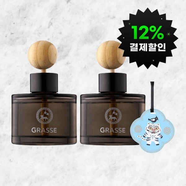 (12%결제할인)(1+1)그라스 디퓨저 105ML 차량용 방향제 5종 택1 +사은품(호랑이 종이 샤쉐)증정 626337