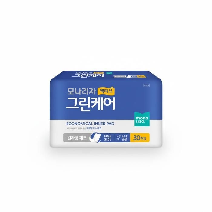 모나리자 액티브 그린케어 일자형 패드 30매 8팩