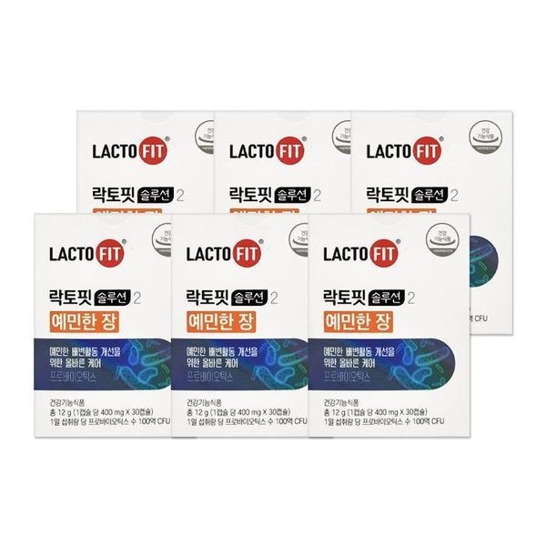 [하프클럽]락토핏 솔루션 2 예민한 장 400mg 30캡슐 6개/mjc