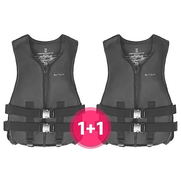 버팔로 [하프클럽]BUFFALO 블랙에디션 구명조끼 1+1 2개 M-3XL까지 성인구명조끼 빅사이즈 부력보조복 튜브 물놀이용품