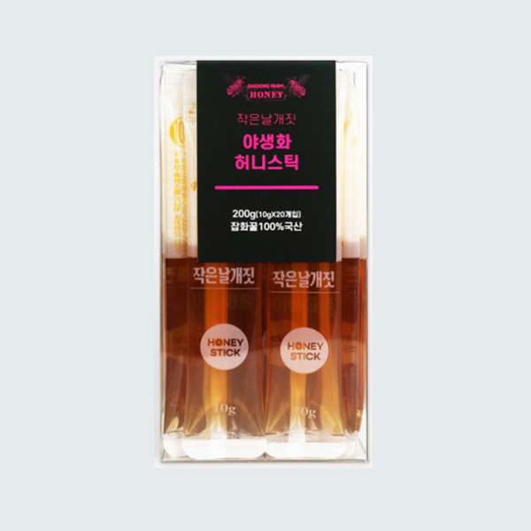 대동농원  작은 날개짓 국내산 야생화꿀 허니스틱 10gX20개입 스틱꿀 천연꿀 일회용 휴대용꿀
