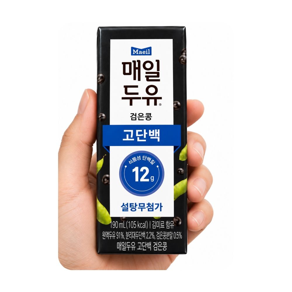 매일두유 고단백 검은콩 190ml 48팩 무설탕 아침식사 대용 건강한 음료