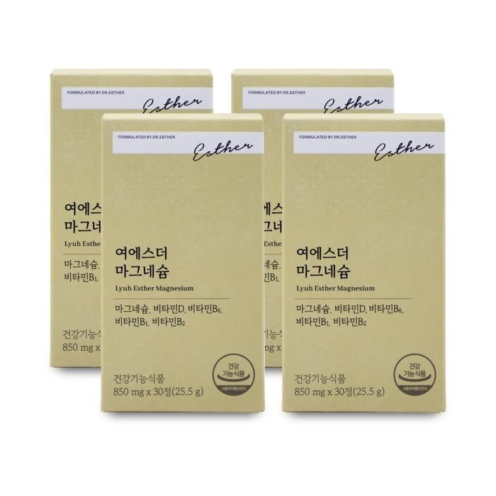 [오늘출발] [에스더포뮬러] 에스더포뮬러 여에스더 마그네슘 850mg x 30정 X 4박스 I SH