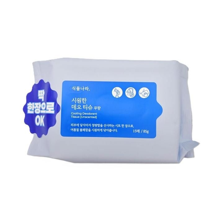 식물나라 시원한 데오티슈 15매 4개입
