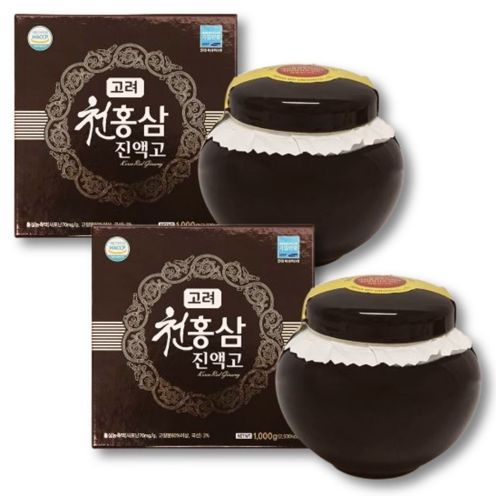 대한홍삼진액고 국내산6년근홍삼액기스 1000gX2병 명절선물 부모님선물 고급포장 보자기