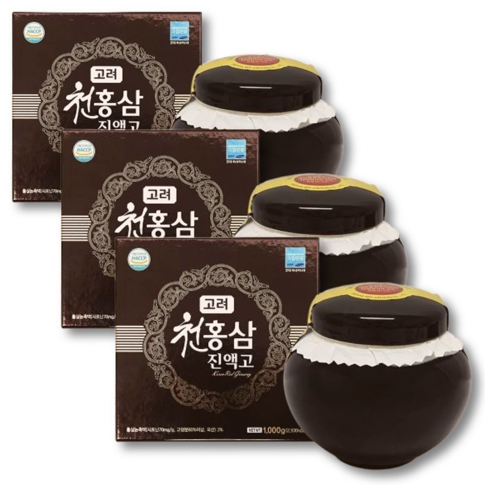 대한홍삼진액고 국내산6년근홍삼액기스 1000gX3병 명절선물 부모님선물 고급포장 보자기