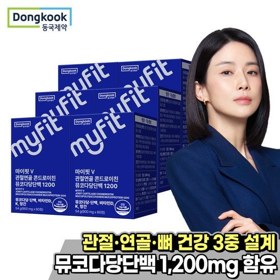 동국제약 마이핏 V 관절연골 뮤코다당단백 콘드로이친 1200 6박스