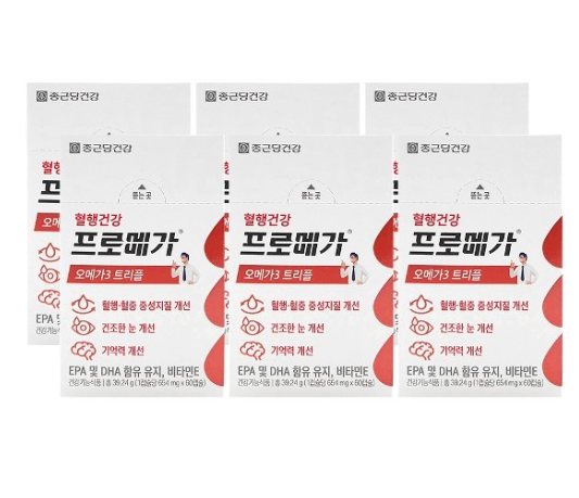 종근당건강 프로메가 오메가3 트리플 장용성 654mg 60캡슐 6개