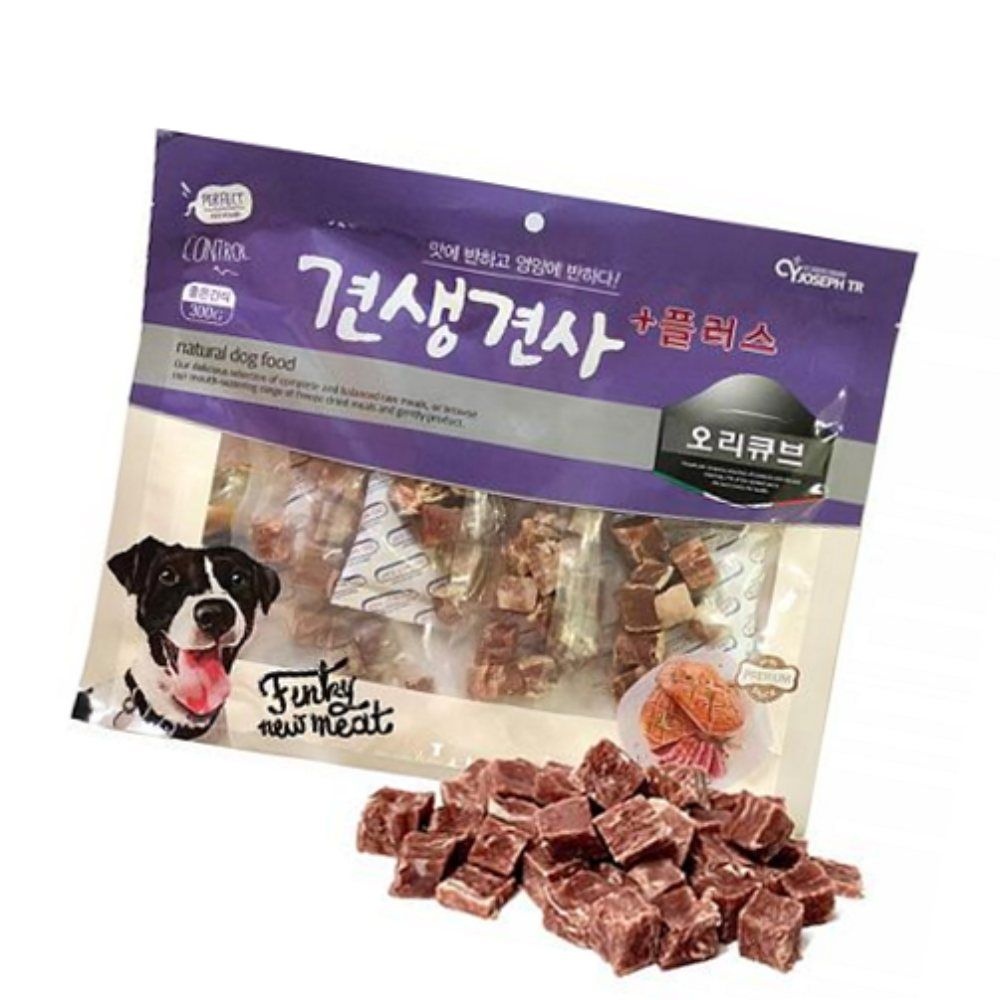 견생견사 플러스 오리 큐브 300G 반려견간식 애견육포