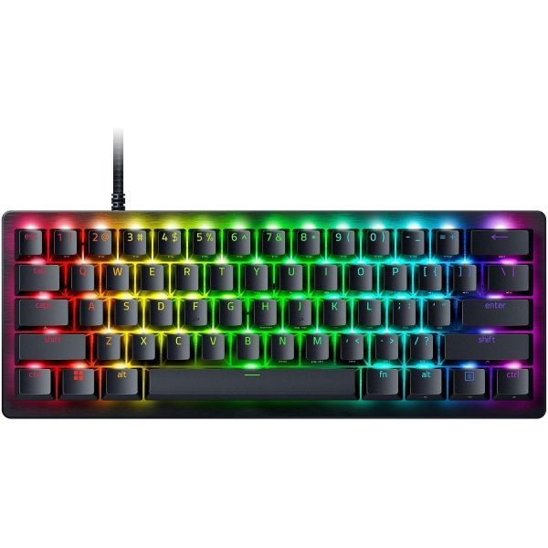 [해외] Razer 레이저 Huntsman V3 Pro Mini 60% e스포츠 게이밍 키보드: 아날로그 광 스위치 Snap Tap 빠른 트리거 작동 속도 조절 가