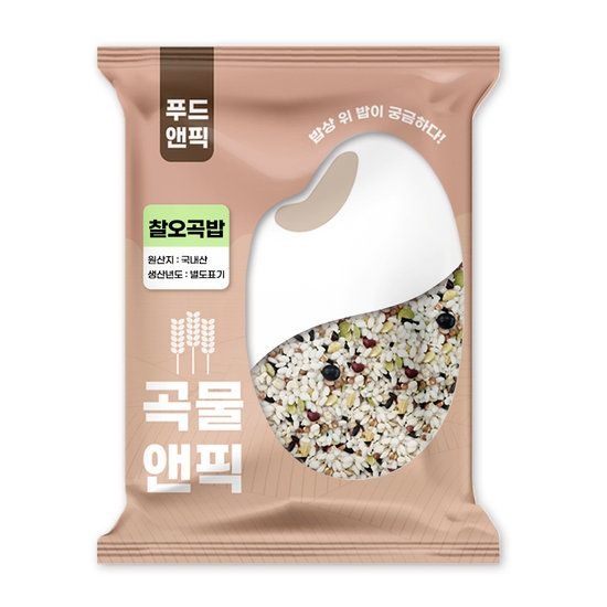 곡물앤픽 국산 찰오곡 2kg 오곡밥 찰밥 정월대보름 혼합잡곡 312273