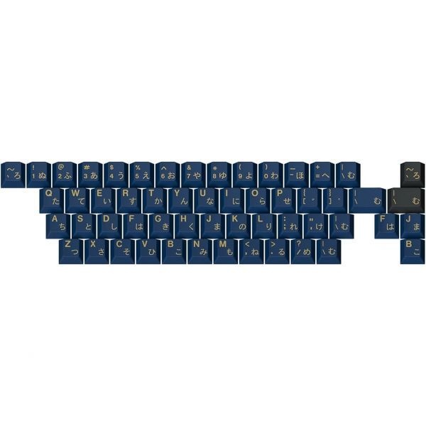 [해외] DROP 드롭 Redsuns GMK 블루 사무라이 커스텀 기계식 키보드 Gaijin Alphas 키캡 세트 55키 이중 사출 ABS 체리 프로파일 2700