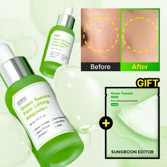 [1+1] 성분에디터 1등모공앰플 그린토마토 포어 리프팅 앰플 30ml (+모공 마스크팩 1매 증정)