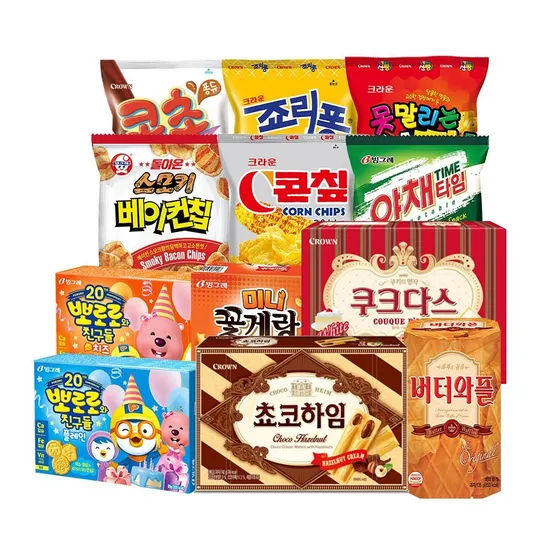 [딜크릿] 버터와플 316g 2개+초코/화이트하임 142g 2개+꽃게랑 랜덤 2봉 사은품 