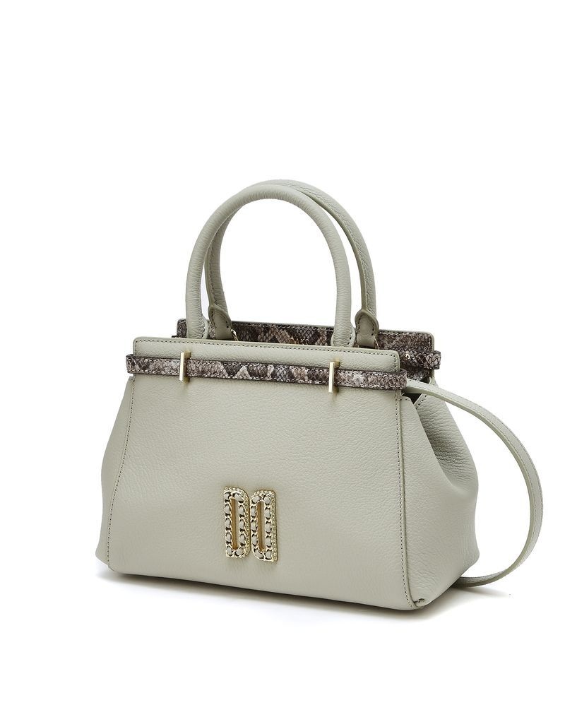 [백화점 정품] 닥스 WOMENS ACCESSORIES [NEW DD AMBER] 민트 파이톤 배색 가죽 토트백 S DCBA4F092T1