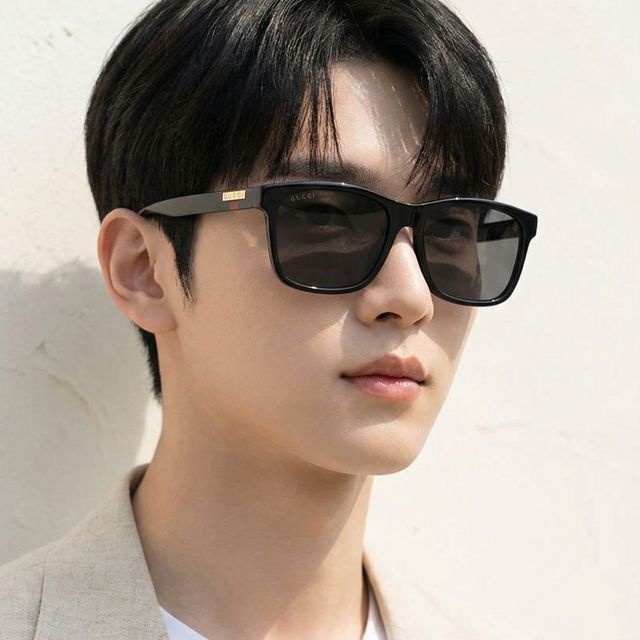 구찌 선글라스 GG0746SA 001 남자 여자 아시안핏 명품 패션 뿔테 블랙