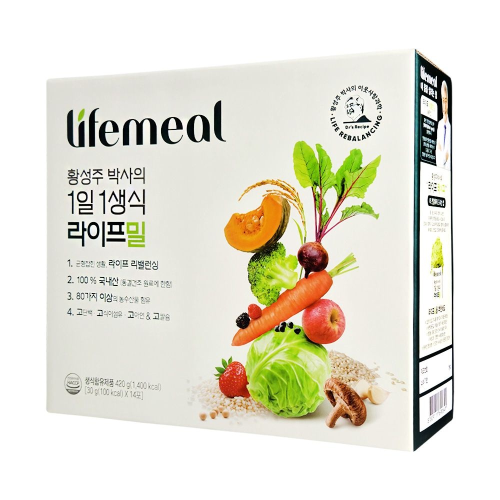 [오늘출발] 이롬생식 황성주 박사의 1일 1생식 라이프밀 동결건조 식사대용 420g, 1개
