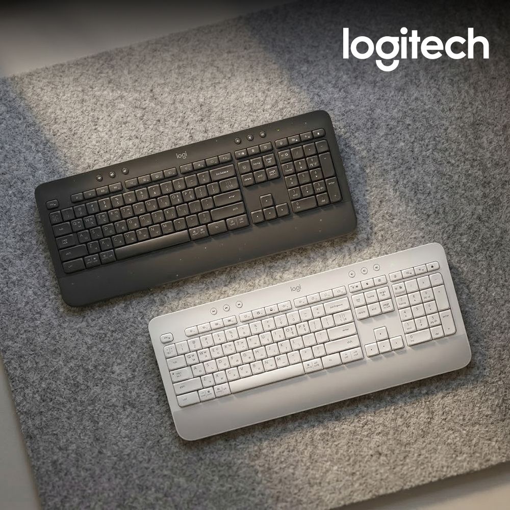 [오늘출발] 로지텍 (국내정품) 로지텍코리아 SIGNATURE K650 그래파이트 무선 블루투스 키보드, 손목받침대일체형