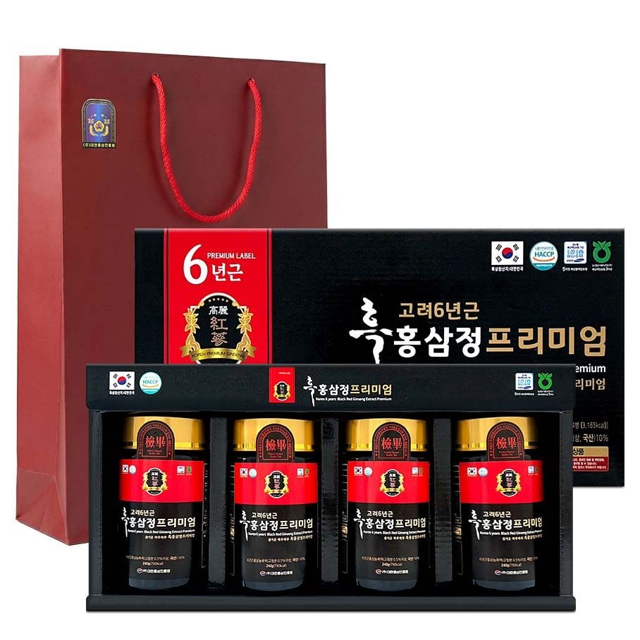 흑홍삼액 홍삼정 6년근 고려 진액고 사포닌 프리미엄 선물세트 4병