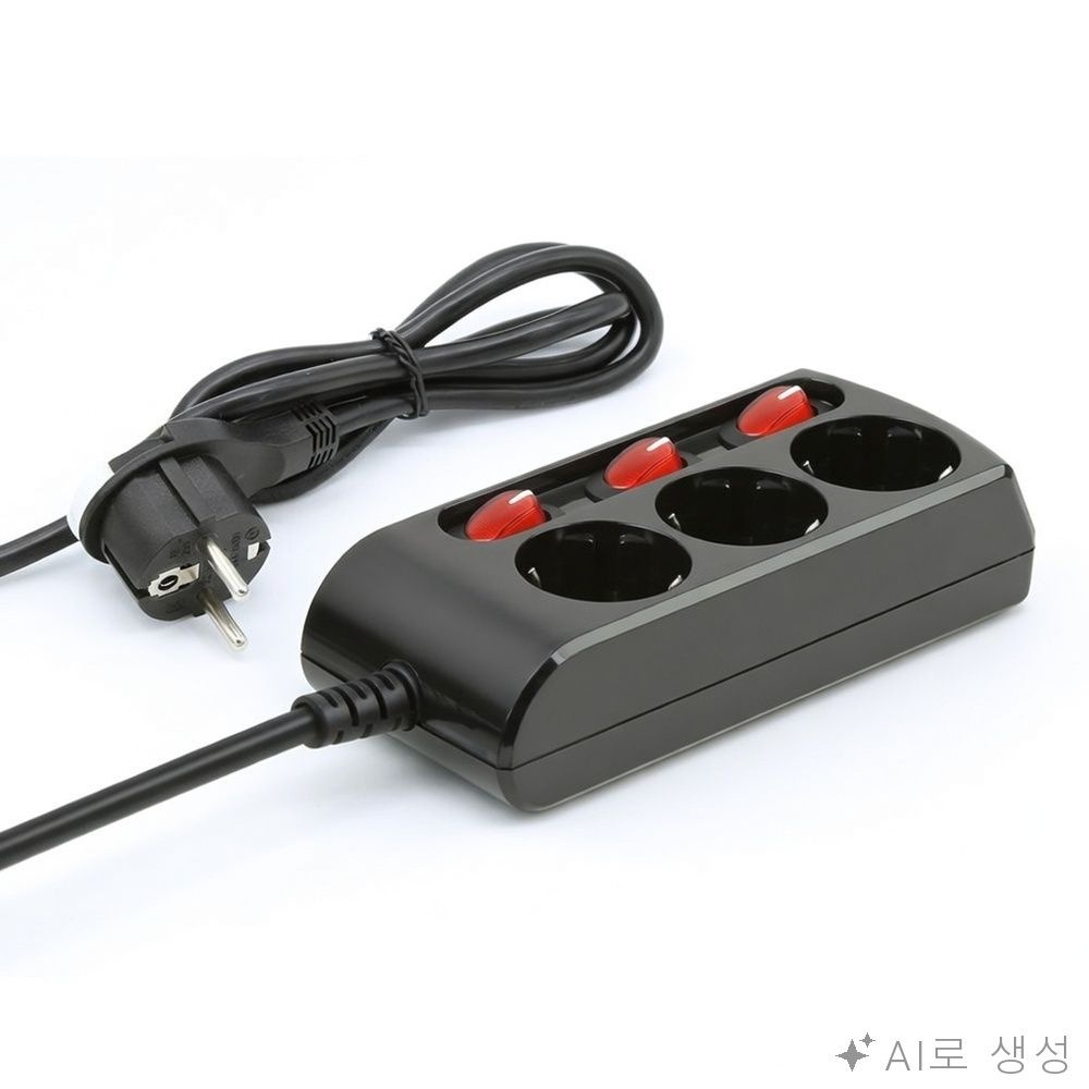 굿픽몰 3구 개별접지 멀티탭 과부하차단멀티탭 캠핑용멀티탭 컴퓨터멀티탭