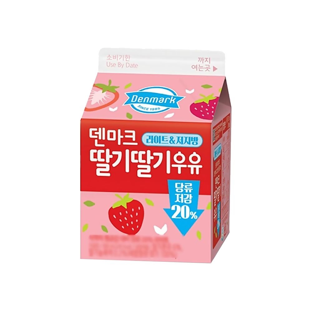 덴마크 딸기딸기우유 팩음료 300ml x 4개