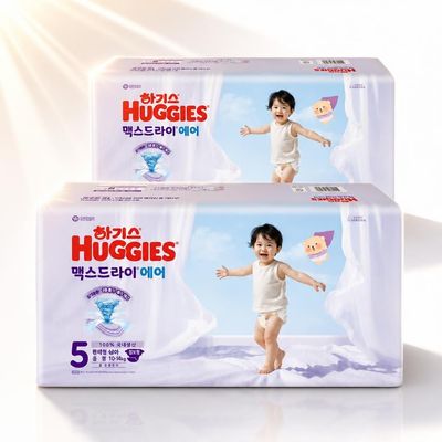 하기스 2026 맥스드라이 에어 밴드형 5단계 공용 44매X2팩 아기 기저귀