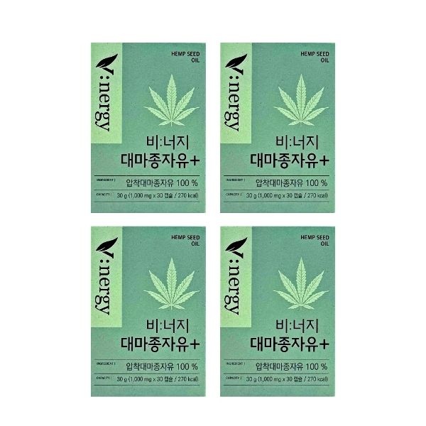 휴럼 비너지 대마종자유 플러스 1000mg x 30캡슐 x 4박스 -...