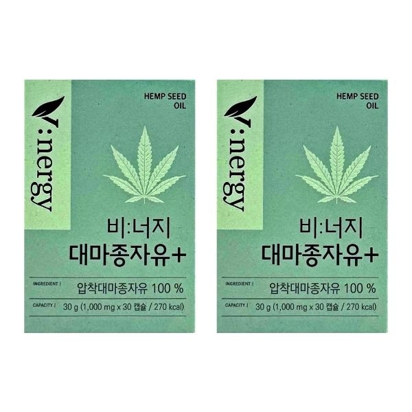 휴럼 비너지 대마종자유 플러스 1000mg x 30캡슐 x 2박스 -...