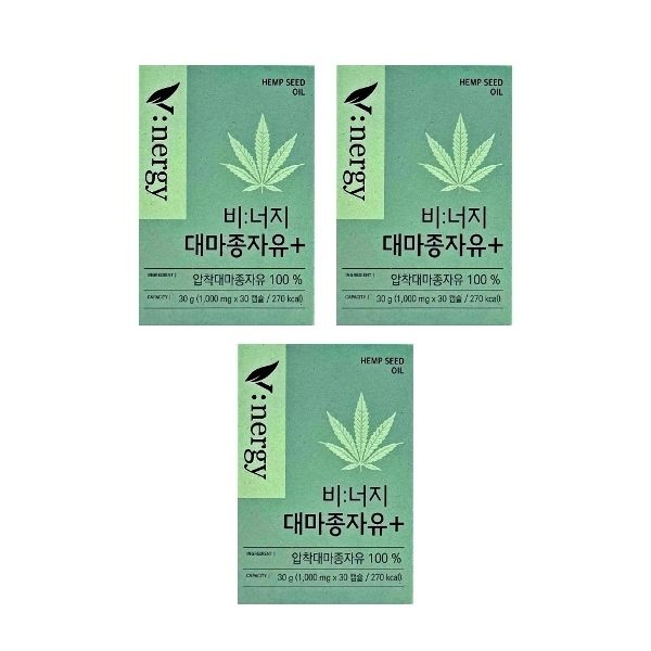휴럼 비너지 대마종자유 플러스 1000mg x 30캡슐 x 3박스 -...