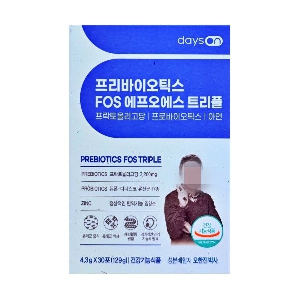 오한진 프리바이오틱스 FOS 트리플 4.3g x 30포 x 1박스