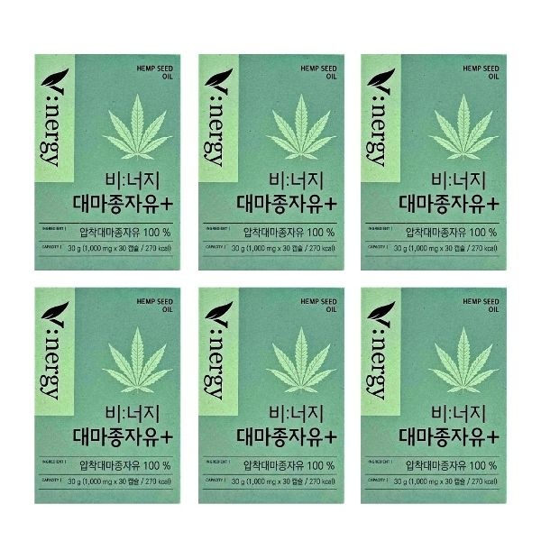 휴럼 비너지 대마종자유 플러스 1000mg x 30캡슐 x 6박스 -...