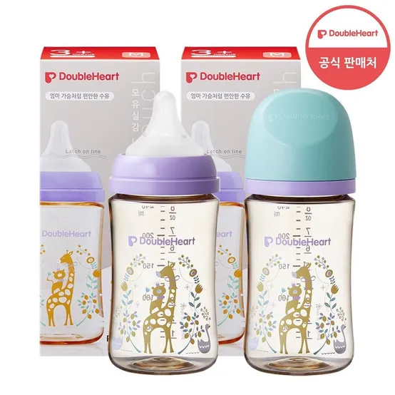 [더블하트] 3세대 PPSU 디어프렌즈 240ml (젖꼭지M 포함) 2개
