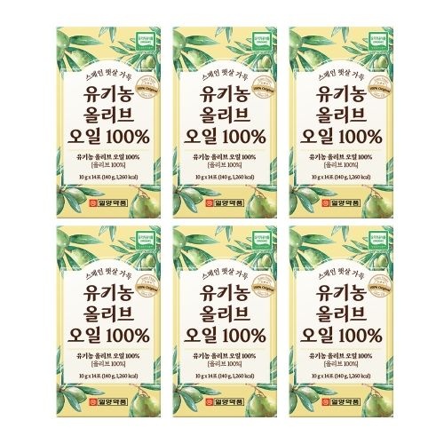 일양약품 유기농 올리브 오일 100% (10ml x 14포) x 6박스