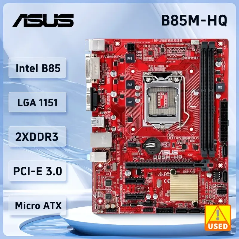 ASUS B85M-HQ 마더보드 인텔 B85 LGA 1150 지원 4150 4690 4570 4170 4130 4340 4460 4590 4770 cpu DDR3 16GB 마이크로 ATX