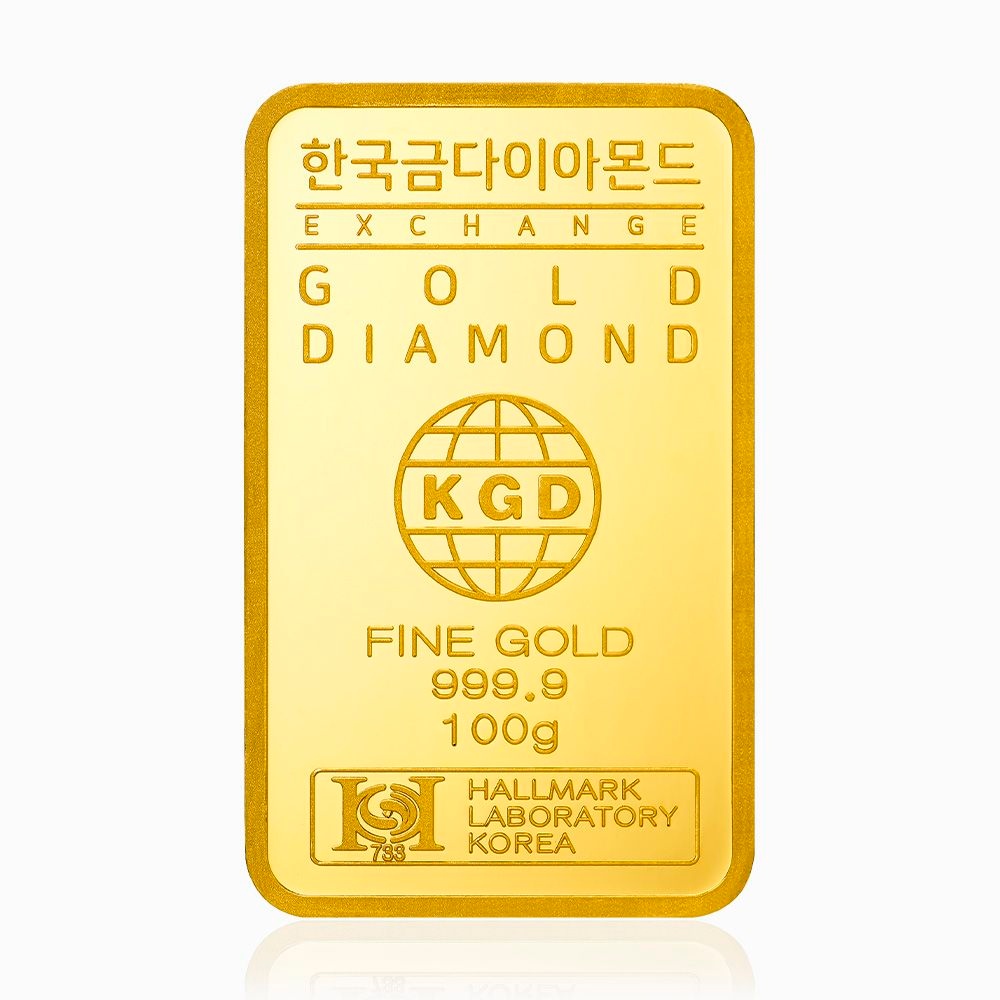 한국금다이아몬드 순금 골드바 24K 100g 999.9 금시세