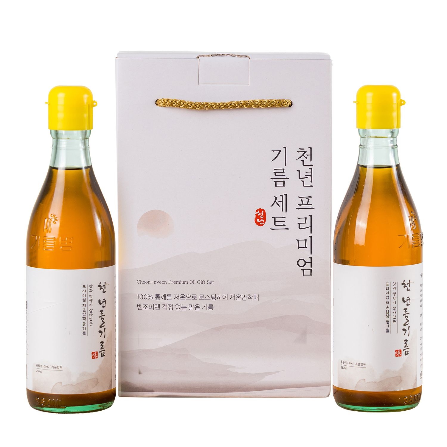 (현대Hmall) [전라도 청년] 저온압착 100% 천년들기름350mlx2 선물세트
