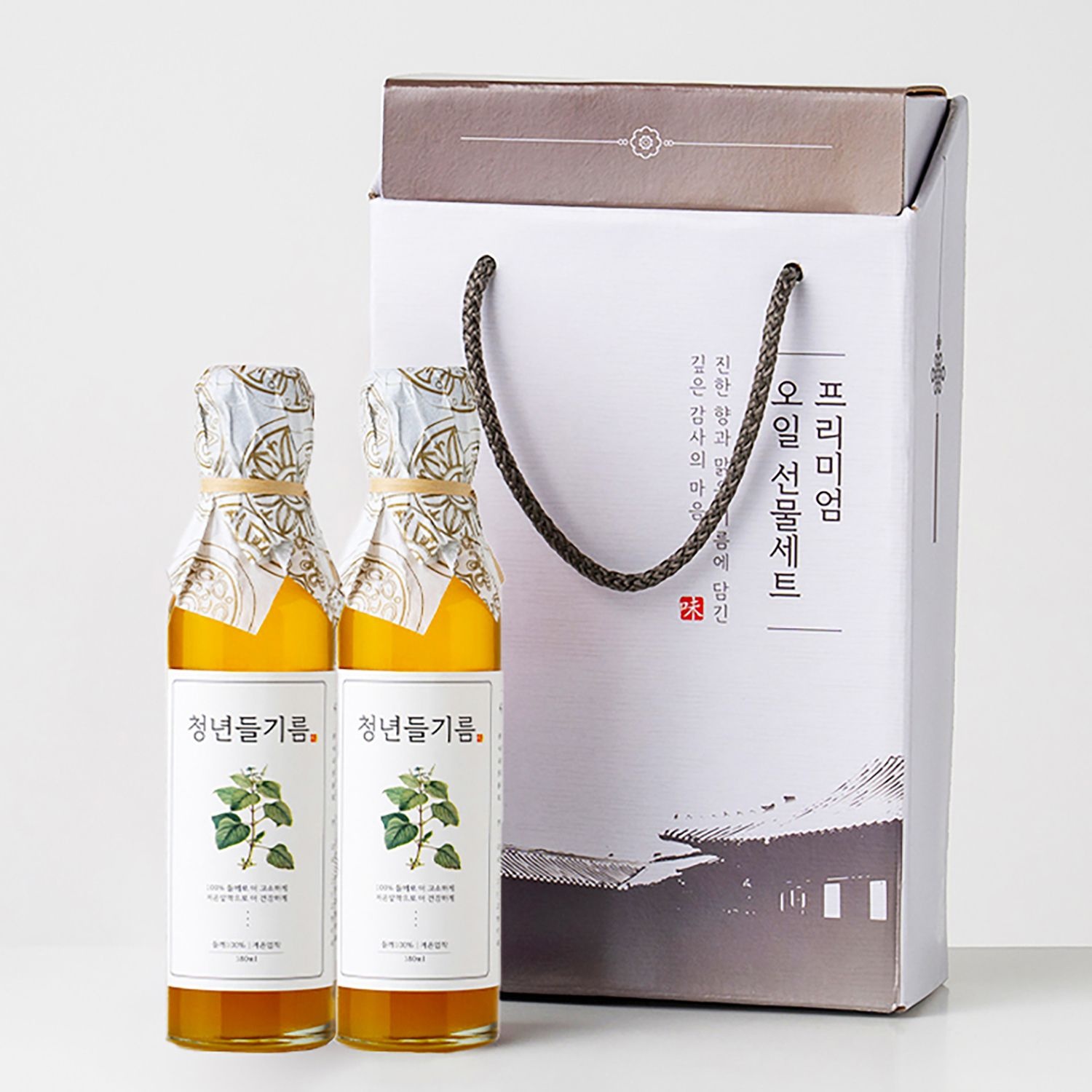 (현대Hmall) [전라도 청년] 저온압착 100% 청년 들기름180mlx2 선물세트