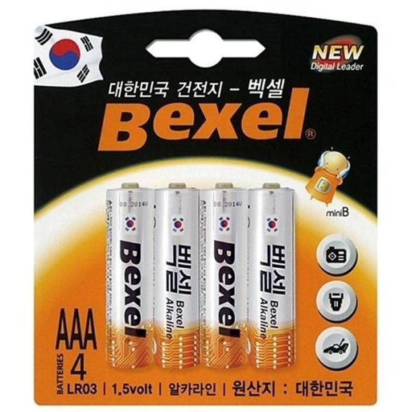 [자체제작]벡셀 AAA 건전지 4개입 LR03 알카라인 1.5V 카드 타입