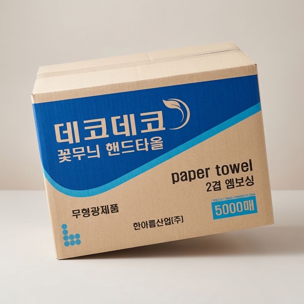 한아름산업 식당용 핸드타올 꽃무늬 데코데코 2겹 5000매
