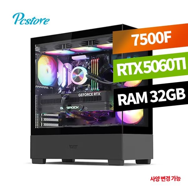 피씨스토어 AMD 베스트 게이밍PC 라이젠5 7500F RTX5060Ti (32GB, M.2 1TB)