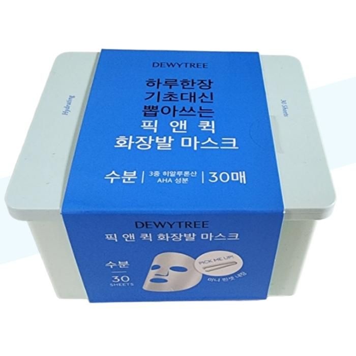 [듀이트리] 뽑아쓰는 마스크팩 듀이트리 픽앤퀵 화장발 수분 마스크 30매 x 2개