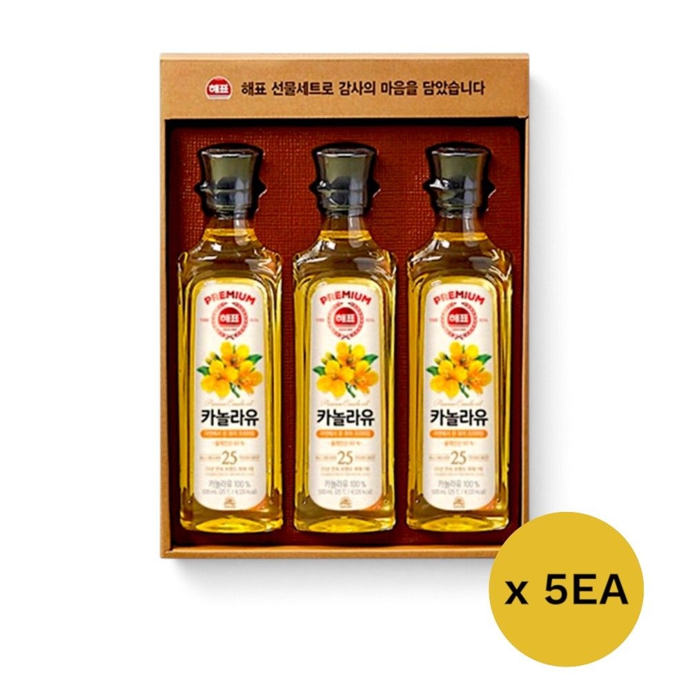 사조 고급유3호 카놀라유 설날 추석 선물세트 (쇼핑백포함) 5개