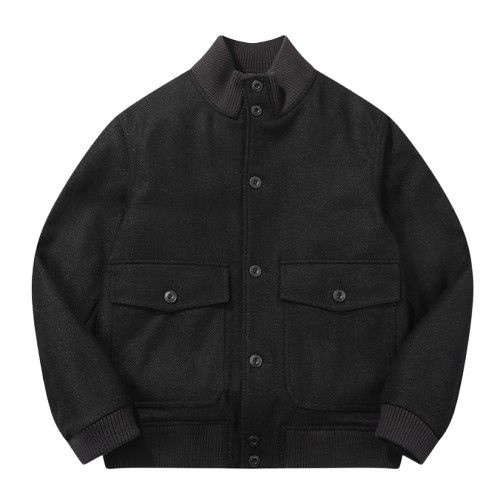 남성 F/W 세미오버 포텍스 펠트로 헤링본 A-1 점퍼 블랙 BN4FJP412BK