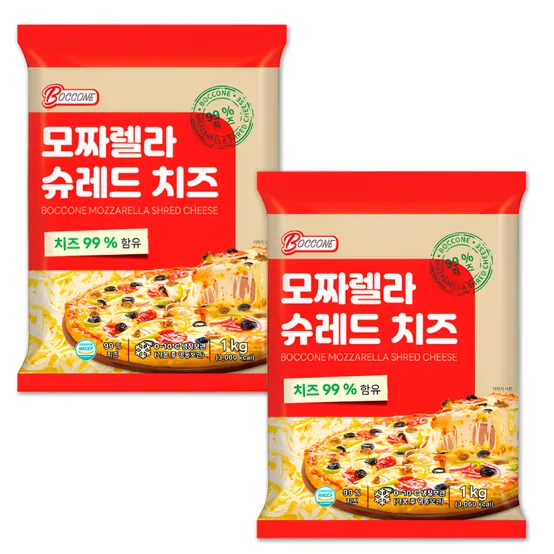 집에서 피자집 완성, 자연치즈 99% 모짜렐라 슈레드 3종 1kg+1kg 
