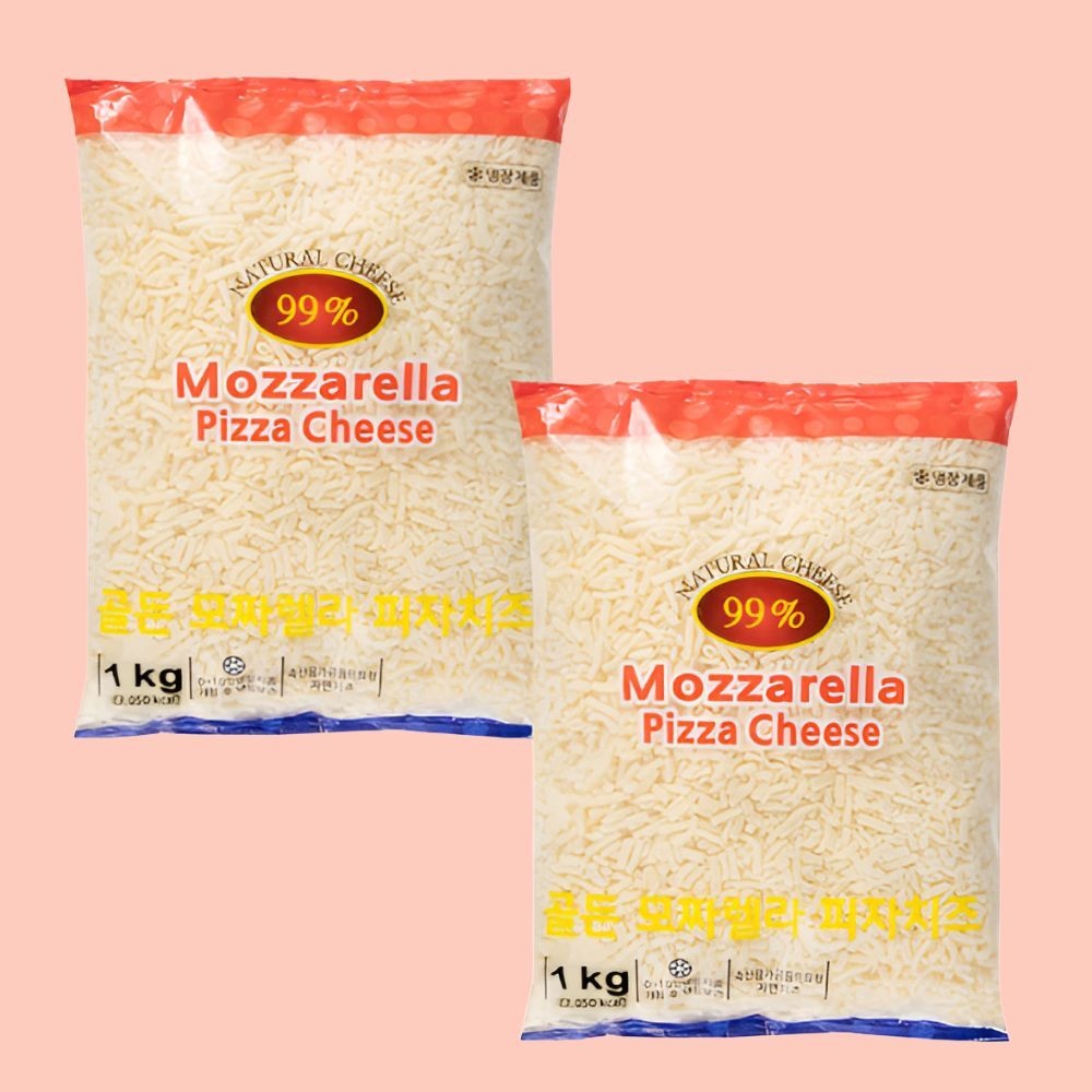 집에서 피자집 완성, 자연치즈 99% 모짜렐라 슈레드 3종 1kg+1kg